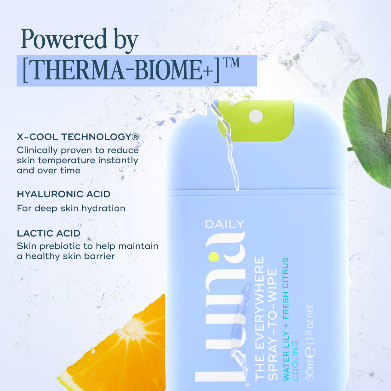 The Everywhere Spray-To-Wipe Mini - Cooling Water Lily + Fresh Citrus