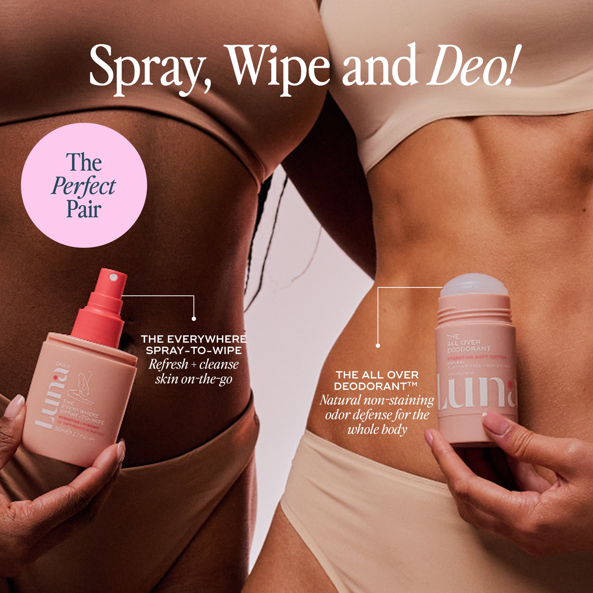 Body Odor Besties - The Hydrating All Over Deodorant™ + Hydrating Spray-To-Wipe