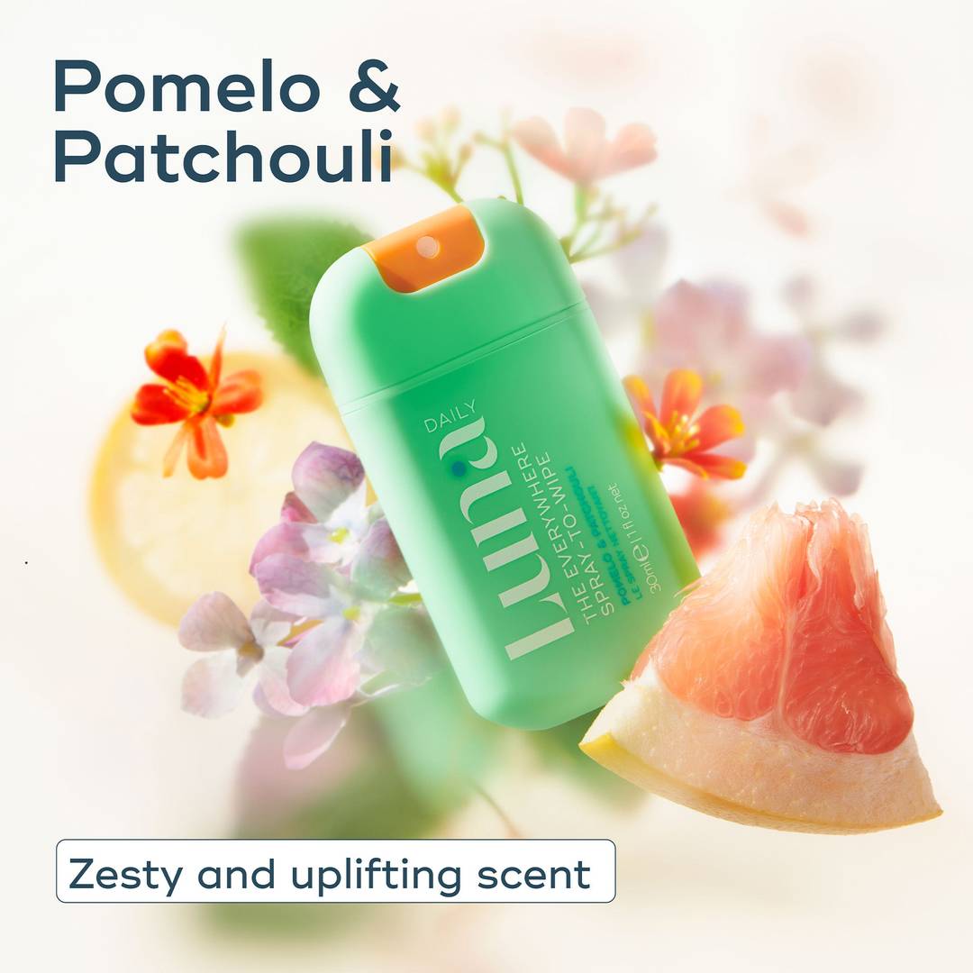 The Everywhere Spray-To-Wipe™ - pH-Balancing Body Cleansing Spray + Lanyard - Pomelo + Patchouli
