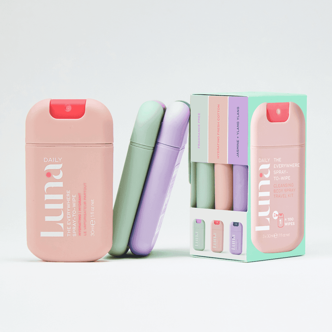 The Everywhere Spray-to-Wipe - Holiday Trio Kit – Luna Daily The Everywhere Spray-to-Wipe - Holiday Trio Kit – Luna Daily