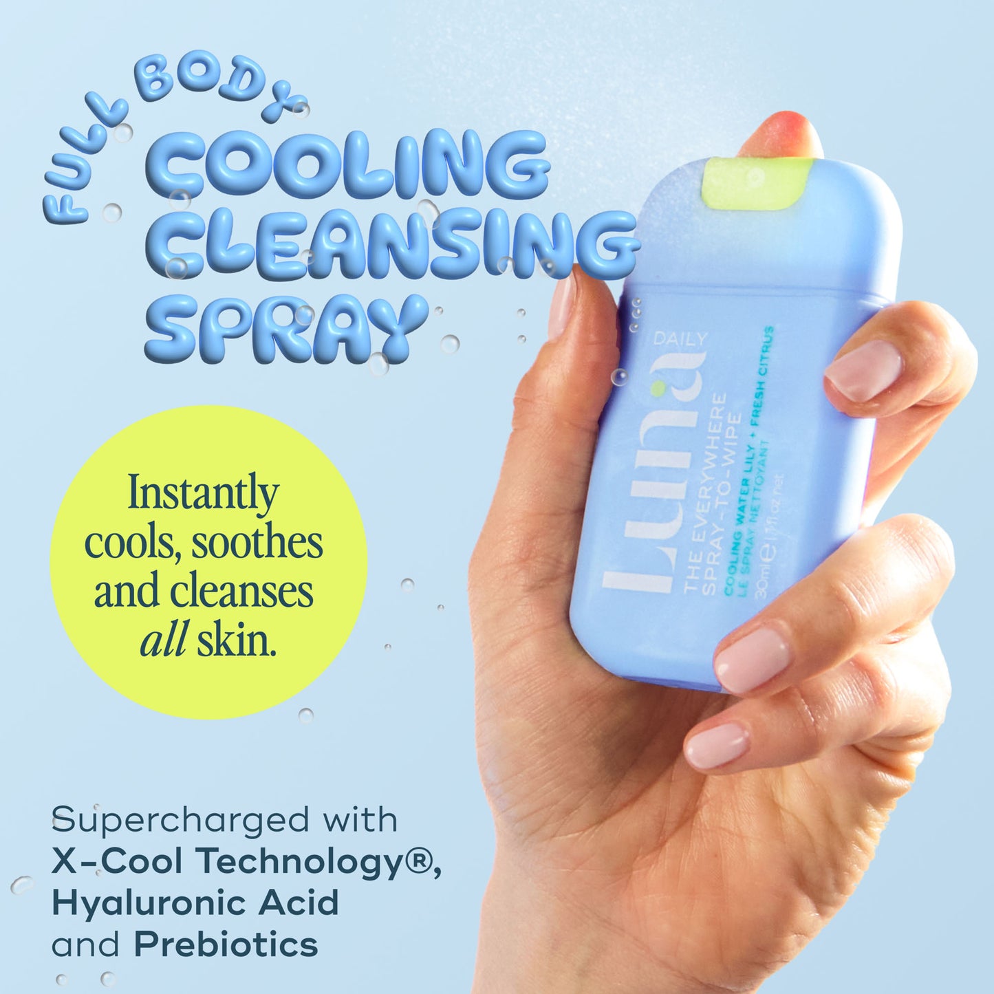 The Everywhere Spray-To-Wipe Mini - Cooling Water Lily + Fresh Citrus