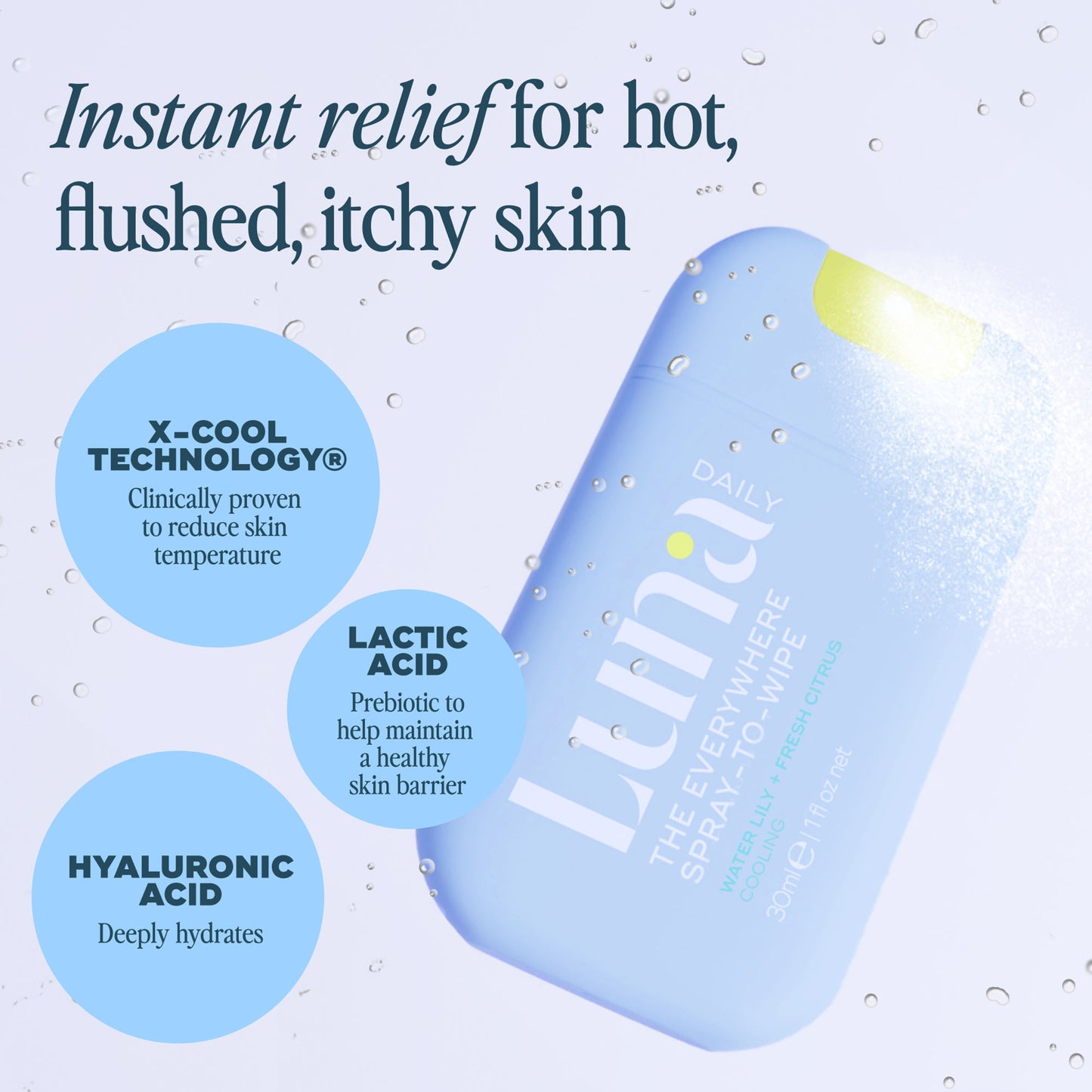 The Everywhere Spray-To-Wipe Mini - Cooling Water Lily + Fresh Citrus
