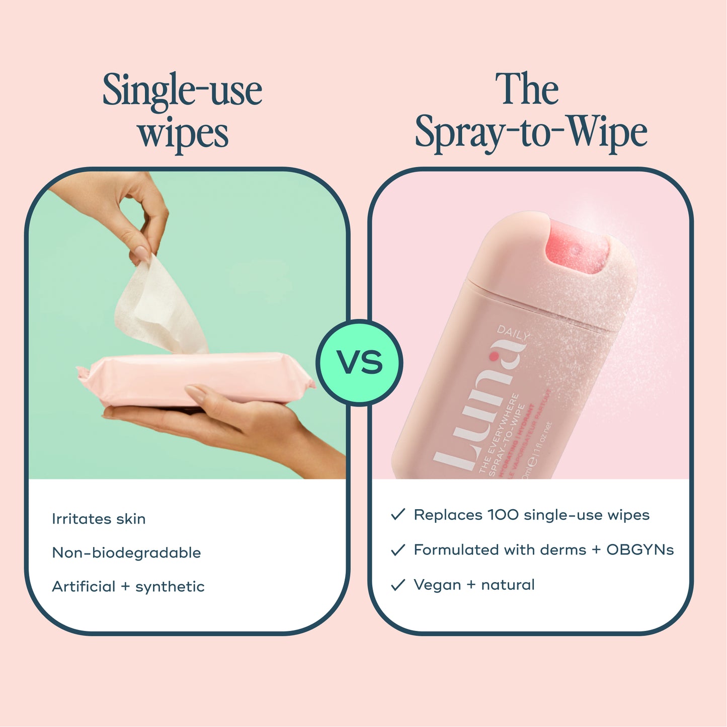 The Everywhere Spray-To-Wipe Mini -  Hydrating Soft Cotton