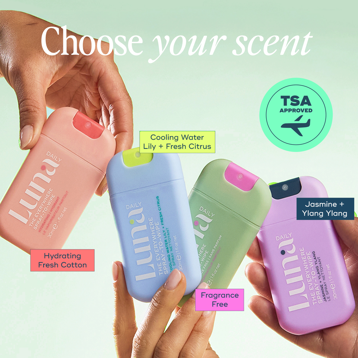 The Everywhere Spray-To-Wipe Mini - Fragrance Free