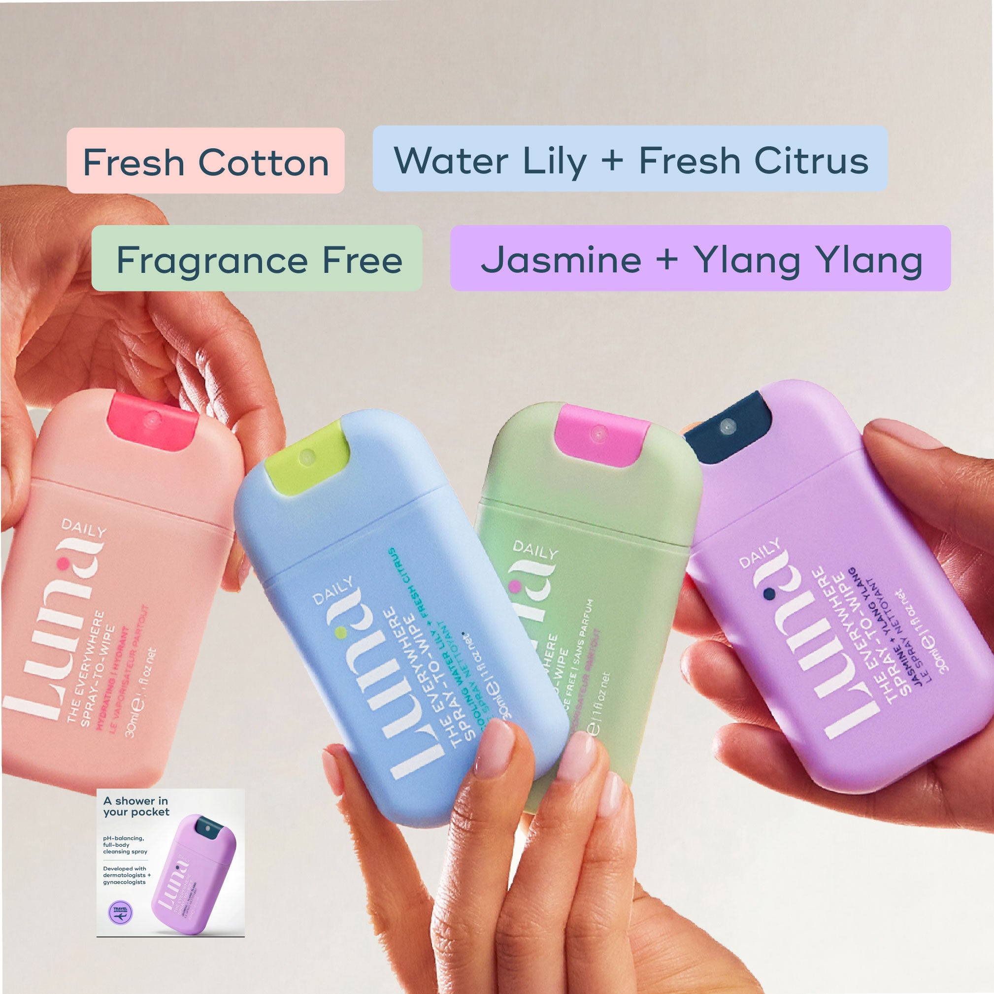 The Everywhere Spray-To-Wipe Mini - Fresh Jasmine and Ylang Ylang