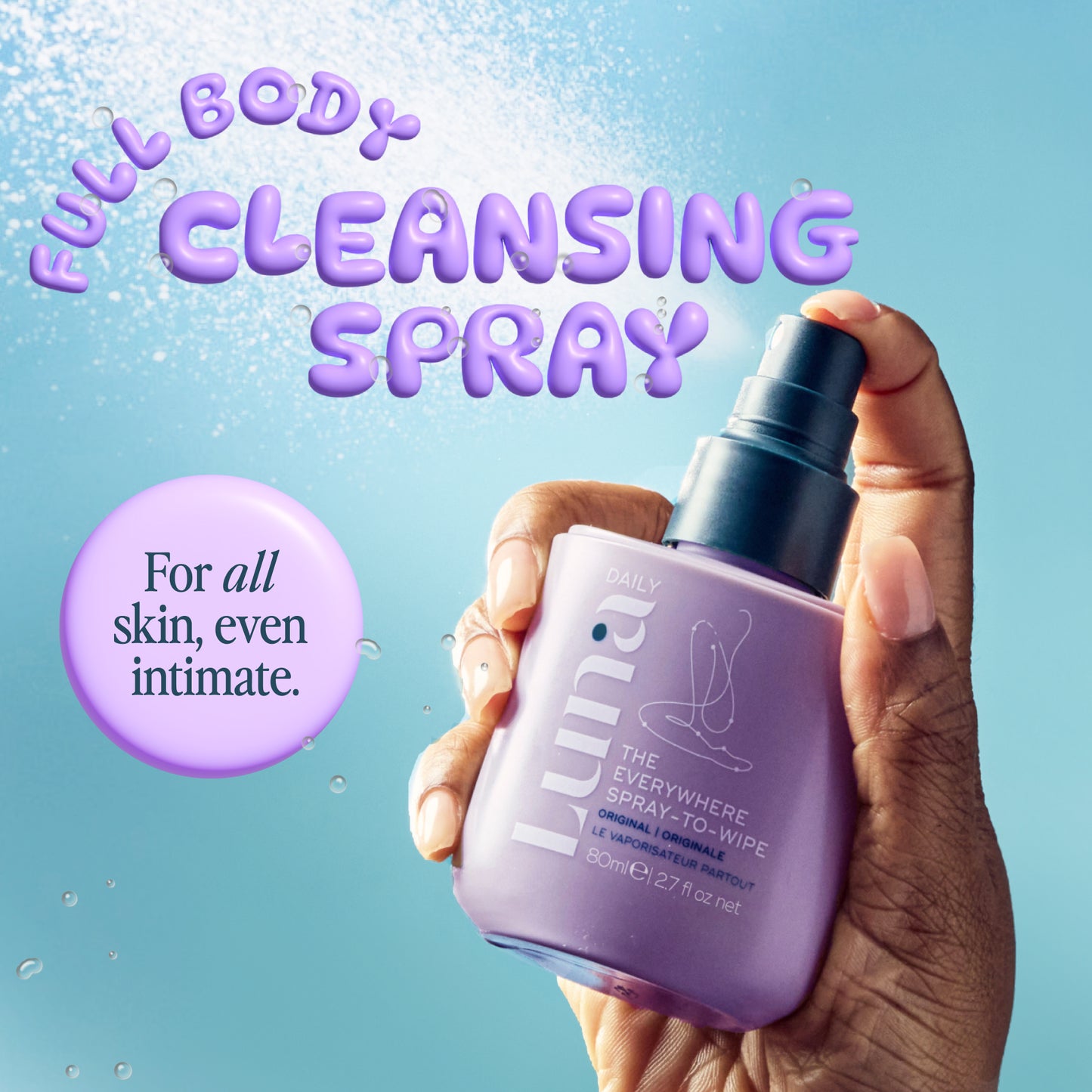 The Everywhere Spray-To-Wipe - pH-balancing Body Cleansing Spray With Prebiotics + Vitamins C & E