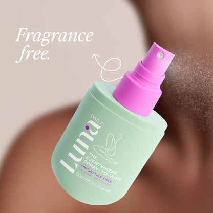 The Fragrance Free Everywhere Spray-To-Wipe - pH-balancing Body Cleansing Spray With Prebiotics + Vitamins C & E for Sensitive Skin