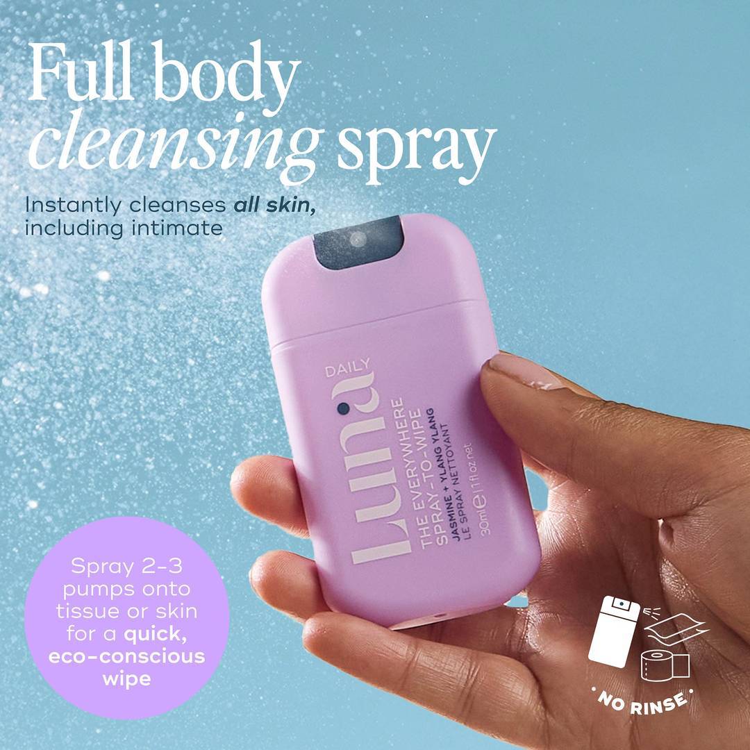 THE EVERYWHERE SPRAY-TO-WIPE MINI | Luna Daily - Travel-Size Eco